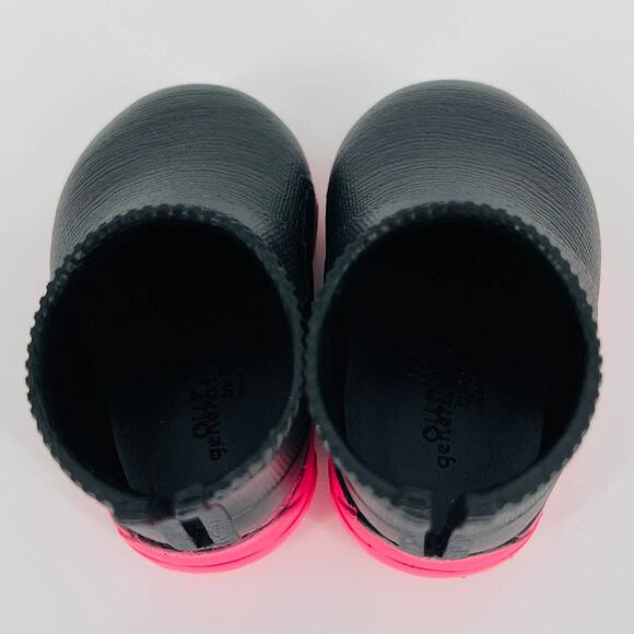 OG Black Short Ankle Height Rubber Booties Hot Pink Soles for 18 Inch Dolls GUC - Picture 7 of 14